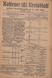 Kostener Kreisblatt: amtliches Veröffentlichungsblatt für den Kreis Kosten 1911.01.12 Jg.46 Nr5