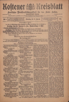 Kostener Kreisblatt: amtliches Ver&ouml;ffentlichungsblatt f&uuml;r den Kreis Kosten 1911.01.17 Jg.46 Nr7