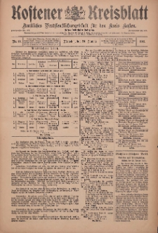 Kostener Kreisblatt: amtliches Ver&ouml;ffentlichungsblatt f&uuml;r den Kreis Kosten 1911.01.24 Jg.46 Nr10