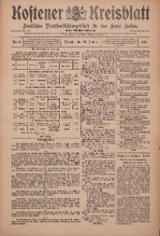 Kostener Kreisblatt: amtliches Veröffentlichungsblatt für den Kreis Kosten 1911.01.24 Jg.46 Nr10