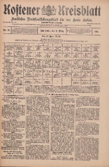 Kostener Kreisblatt: amtliches Veröffentlichungsblatt für den Kreis Kosten 1911.03.02 Jg.46 Nr26