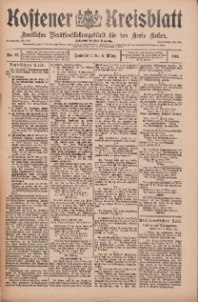 Kostener Kreisblatt: amtliches Veröffentlichungsblatt für den Kreis Kosten 1911.03.04 Jg.46 Nr27