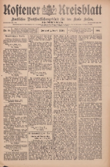 Kostener Kreisblatt: amtliches Ver&ouml;ffentlichungsblatt f&uuml;r den Kreis Kosten 1911.03.09 Jg.46 Nr29