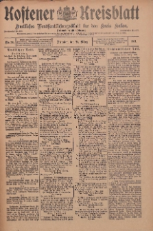 Kostener Kreisblatt: amtliches Veröffentlichungsblatt für den Kreis Kosten 1911.03.21 Jg.46 Nr34
