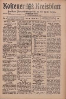 Kostener Kreisblatt: amtliches Veröffentlichungsblatt für den Kreis Kosten 1911.03.28 Jg.46 Nr37