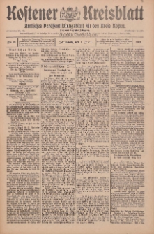 Kostener Kreisblatt: amtliches Veröffentlichungsblatt für den Kreis Kosten 1911.04.01 Jg.46 Nr39