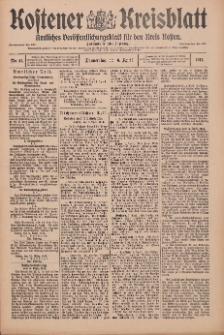 Kostener Kreisblatt: amtliches Veröffentlichungsblatt für den Kreis Kosten 1911.04.06 Jg.46 Nr41