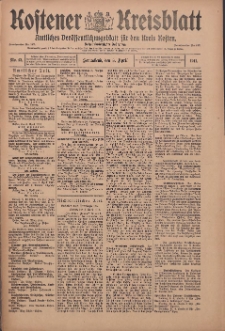 Kostener Kreisblatt: amtliches Veröffentlichungsblatt für den Kreis Kosten 1911.04.08 Jg.46 Nr42