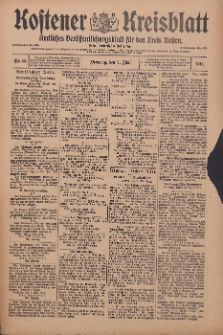 Kostener Kreisblatt: amtliches Veröffentlichungsblatt für den Kreis Kosten 1911.05.02 Jg.46 Nr52