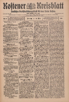 Kostener Kreisblatt: amtliches Ver&ouml;ffentlichungsblatt f&uuml;r den Kreis Kosten 1911.05.23 Jg.46 Nr61