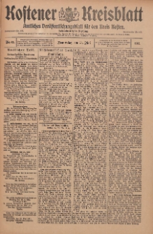 Kostener Kreisblatt: amtliches Veröffentlichungsblatt für den Kreis Kosten 1911.05.25 Jg.46 Nr62