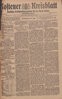 Kostener Kreisblatt: amtliches Ver&ouml;ffentlichungsblatt f&uuml;r den Kreis Kosten 1911.06.10 Jg.46 Nr69