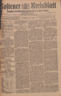 Kostener Kreisblatt: amtliches Veröffentlichungsblatt für den Kreis Kosten 1911.06.10 Jg.46 Nr69