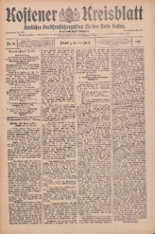 Kostener Kreisblatt: amtliches Veröffentlichungsblatt für den Kreis Kosten 1911.06.13 Jg.46 Nr70