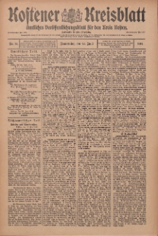 Kostener Kreisblatt: amtliches Ver&ouml;ffentlichungsblatt f&uuml;r den Kreis Kosten 1911.06.22 Jg.46 Nr74