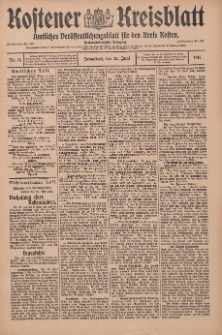 Kostener Kreisblatt: amtliches Veröffentlichungsblatt für den Kreis Kosten 1911.06.24 Jg.46 Nr75