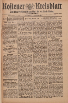 Kostener Kreisblatt: amtliches Veröffentlichungsblatt für den Kreis Kosten 1911.06.29 Jg.46 Nr77