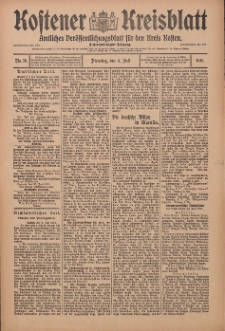 Kostener Kreisblatt: amtliches Veröffentlichungsblatt für den Kreis Kosten 1911.07.04 Jg.46 Nr79