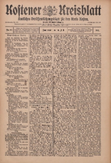 Kostener Kreisblatt: amtliches Ver&ouml;ffentlichungsblatt f&uuml;r den Kreis Kosten 1911.07.06 Jg.46 Nr80