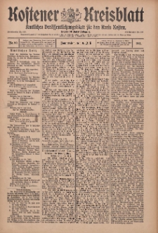 Kostener Kreisblatt: amtliches Veröffentlichungsblatt für den Kreis Kosten 1911.07.06 Jg.46 Nr80