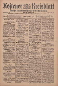 Kostener Kreisblatt: amtliches Ver&ouml;ffentlichungsblatt f&uuml;r den Kreis Kosten 1911.07.11 Jg.46 Nr82