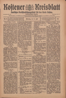 Kostener Kreisblatt: amtliches Veröffentlichungsblatt für den Kreis Kosten 1911.07.18 Jg.46 Nr85