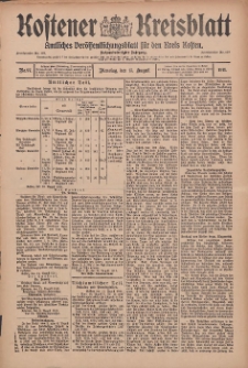 Kostener Kreisblatt: amtliches Veröffentlichungsblatt für den Kreis Kosten 1911.08.15 Jg.46 Nr97
