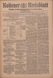 Kostener Kreisblatt: amtliches Veröffentlichungsblatt für den Kreis Kosten 1911.08.26 Jg.46 Nr102