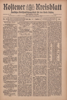 Kostener Kreisblatt: amtliches Veröffentlichungsblatt für den Kreis Kosten 1911.09.07 Jg.46 Nr107