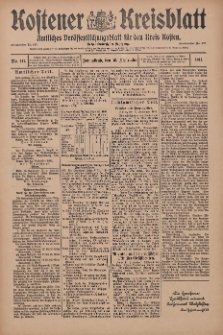 Kostener Kreisblatt: amtliches Veröffentlichungsblatt für den Kreis Kosten 1911.09.16 Jg.46 Nr111