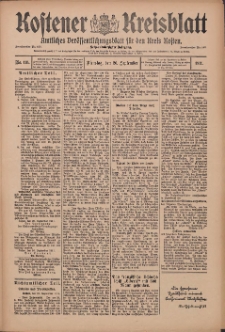 Kostener Kreisblatt: amtliches Ver&ouml;ffentlichungsblatt f&uuml;r den Kreis Kosten 1911.09.26 Jg.46 Nr115