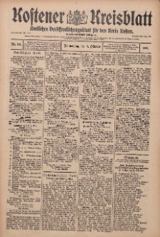 Kostener Kreisblatt: amtliches Ver&ouml;ffentlichungsblatt f&uuml;r den Kreis Kosten 1911.10.05 Jg.46 Nr119