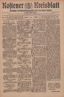 Kostener Kreisblatt: amtliches Veröffentlichungsblatt für den Kreis Kosten 1911.10.07 Jg.46 Nr120