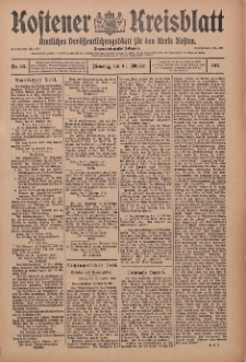 Kostener Kreisblatt: amtliches Ver&ouml;ffentlichungsblatt f&uuml;r den Kreis Kosten 1911.10.10 Jg.46 Nr121