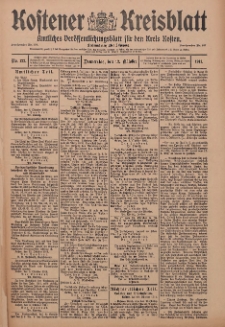 Kostener Kreisblatt: amtliches Veröffentlichungsblatt für den Kreis Kosten 1911.10.12 Jg.46 Nr122