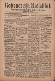 Kostener Kreisblatt: amtliches Veröffentlichungsblatt für den Kreis Kosten 1911.10.14 Jg.46 Nr123