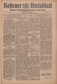 Kostener Kreisblatt: amtliches Veröffentlichungsblatt für den Kreis Kosten 1911.10.17 Jg.46 Nr124