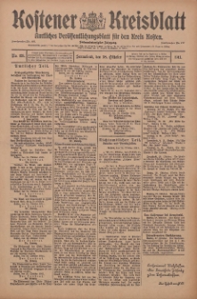 Kostener Kreisblatt: amtliches Veröffentlichungsblatt für den Kreis Kosten 1911.10.28 Jg.46 Nr129