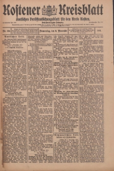 Kostener Kreisblatt: amtliches Veröffentlichungsblatt für den Kreis Kosten 1911.11.09 Jg.46 Nr134