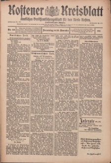 Kostener Kreisblatt: amtliches Veröffentlichungsblatt für den Kreis Kosten 1911.11.23 Jg.46 Nr140