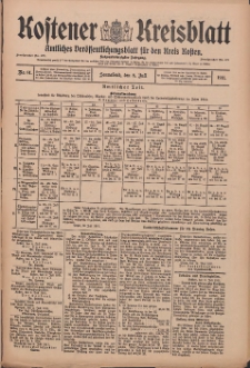 Kostener Kreisblatt: amtliches Ver&ouml;ffentlichungsblatt f&uuml;r den Kreis Kosten 1911.07.08 Jg.46 Nr81