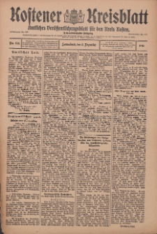 Kostener Kreisblatt: amtliches Ver&ouml;ffentlichungsblatt f&uuml;r den Kreis Kosten 1911.12.02 Jg.46 Nr144