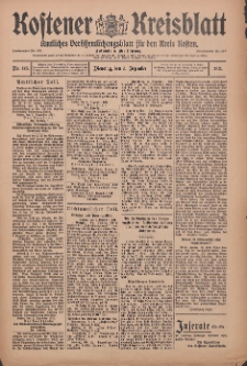 Kostener Kreisblatt: amtliches Ver&ouml;ffentlichungsblatt f&uuml;r den Kreis Kosten 1911.12.05 Jg.46 Nr145