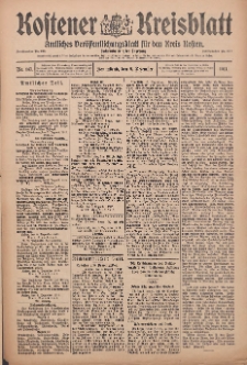 Kostener Kreisblatt: amtliches Ver&ouml;ffentlichungsblatt f&uuml;r den Kreis Kosten 1911.12.09 Jg.46 Nr147