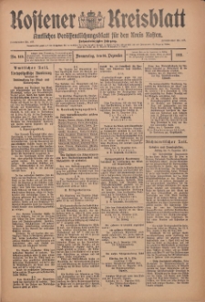 Kostener Kreisblatt: amtliches Veröffentlichungsblatt für den Kreis Kosten 1911.12.14 Jg.46 Nr149