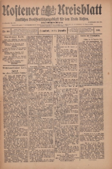 Kostener Kreisblatt: amtliches Veröffentlichungsblatt für den Kreis Kosten 1911.12.15 Jg.46 Nr150