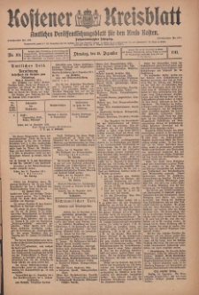 Kostener Kreisblatt: amtliches Ver&ouml;ffentlichungsblatt f&uuml;r den Kreis Kosten 1911.12.19 Jg.46 Nr151