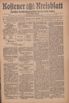 Kostener Kreisblatt: amtliches Veröffentlichungsblatt für den Kreis Kosten 1911.12.19 Jg.46 Nr151