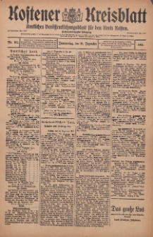 Kostener Kreisblatt: amtliches Veröffentlichungsblatt für den Kreis Kosten 1911.12.21 Jg.46 Nr152