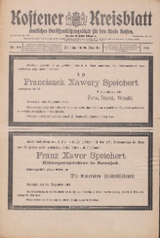 Kostener Kreisblatt: amtliches Ver&ouml;ffentlichungsblatt f&uuml;r den Kreis Kosten 1911.12.26 Jg.46 Nr154